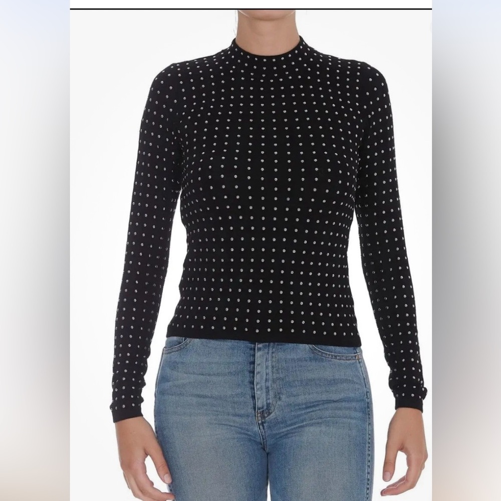 Pinko Black Stud Sweater top size L runs small